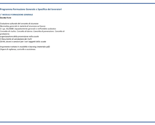 Formazione generale sulla sicurezza