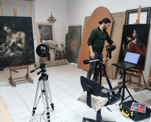Acquisizioni multispettrali eseguite con Stefano Pagnotta e Vincenzo Palleschi del CNR di Pisa su dipinti ad olio.